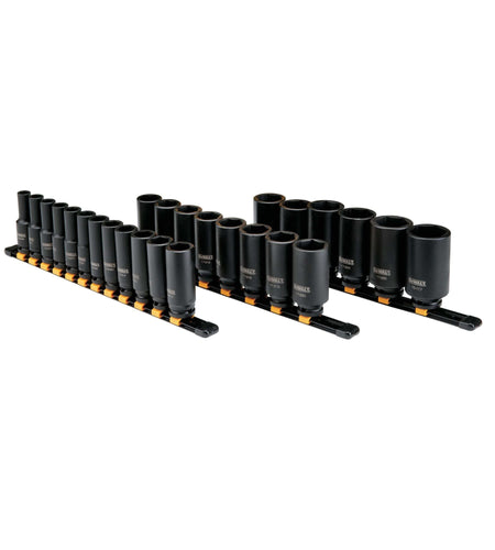 DeWalt DWMT19242 26 Piece 1/2 in Drive Deep Metric Impact Socket Set 6 PT