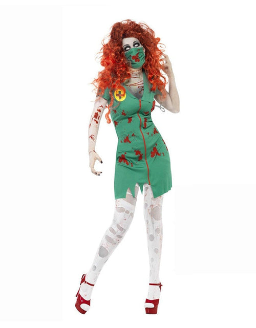 Load image into Gallery viewer, Scary Halloween Costumes for Adult Men Zombie Nurse Nun Bloody Ghost Bride Middle Ages Women Fancy Dress Cosplay Costumes
