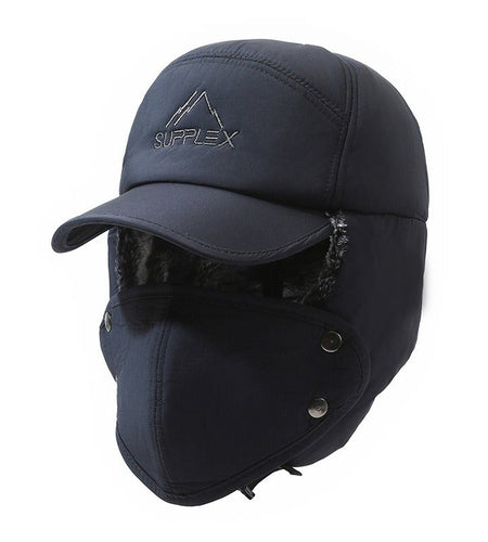 Middle aged and elderly cotton hats, outdoor ear protection cycling hats, cold proof skiing hats with fleece insulation