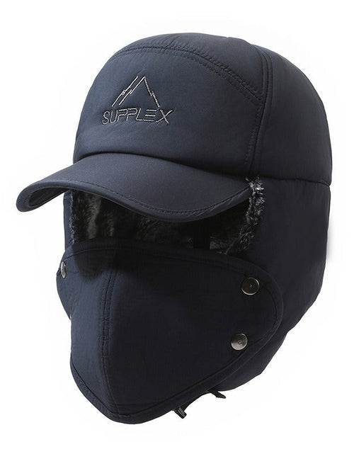 Load image into Gallery viewer, Middle aged and elderly cotton hats, outdoor ear protection cycling hats, cold proof skiing hats with fleece insulation
