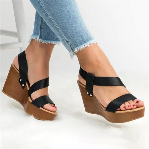 Load image into Gallery viewer, Women's Summer Casual Slip-On Wedge High Heels
