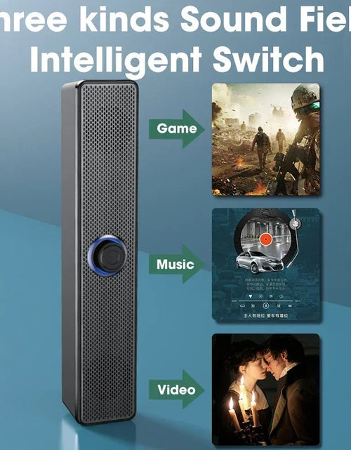 Load image into Gallery viewer, PC Soundbar Wired and Wireless Bluetooth Speaker USB Powered Soundbar for TV Pc Laptop Gaming Home Theater Surround Audio System
