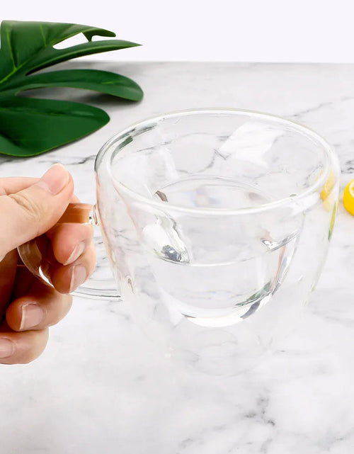 Load image into Gallery viewer, 180ml/240ml Heart Love Shaped Tea Beer Mug Juice Cup Coffee Cups Mug Gift Double Layer Glass Mug Heat-Resisting Drinkware

