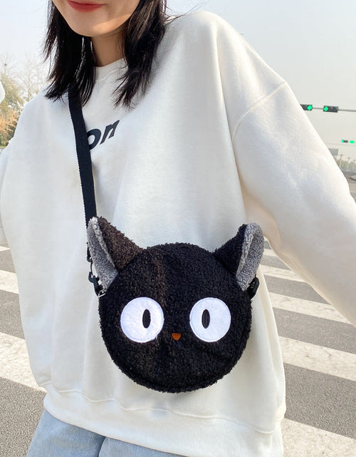 Load image into Gallery viewer, Women's Bag Autumn/Winter New Cute Doll Women's Shoulder Bag Fashionable and Stylish Crossbody Plush Small Round Bag Student Bag
