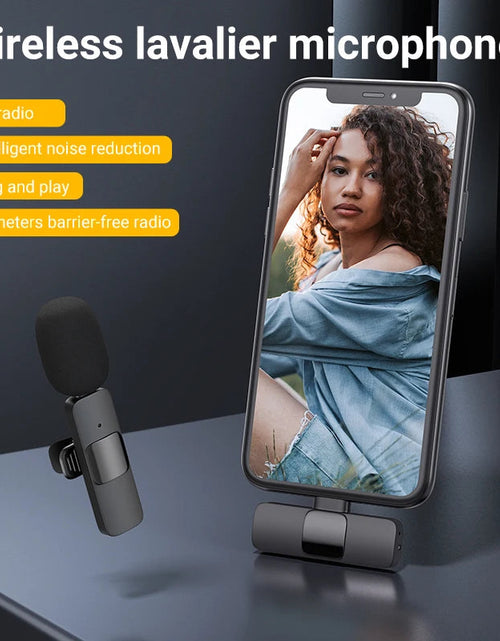 Load image into Gallery viewer, MAMEN Wireless Vlogging Kit Phone Tripod with Lavalier Microphone LED Light for iPhone Android Smartphone Live Streaming Toolkit
