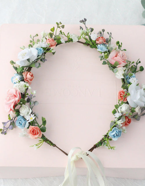 Load image into Gallery viewer, Bridal Wreath Handmade Fabric Rose Colorful Hair Strap Scenic Area Travel Photography Holiday Children's Headaccessory
