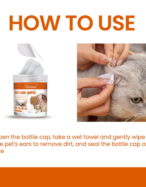 Load image into Gallery viewer, Yegbong Pet Ear Wipes, Pet Ear Cleaning Deodorizing Removing Mite And Earwax Cleaning Wipes
