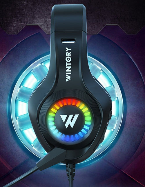 Load image into Gallery viewer, Head mounted gaming headphones wired e-sports luminous earphones mobile phones computers cool anchor headphones
