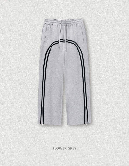 Load image into Gallery viewer, Men's clothing Youth Street Trend Sports Feng Shui wash wax dyed and woven zipper pants vibe wide leg guards men's pants
