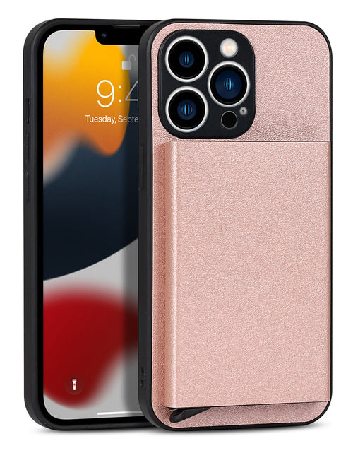Load image into Gallery viewer, Suitable for iPhone 14 PROMAX plug-in phone case  Apple 11 aluminum alloy wallet phone case IP13 protective case
