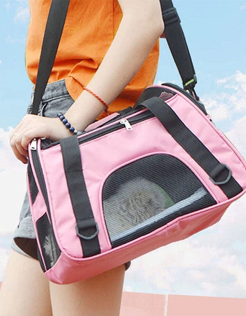 Load image into Gallery viewer, Foldable &amp; Expandable Pet Carrier Bag - Mesh Breathable Cat/Dog Travel Bag, Convertible Crossbody Handbag for Small Pets
