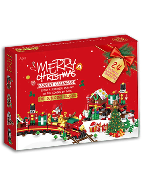 Load image into Gallery viewer, Christmas Building Blocks, 24 Days Countdown Calendars Blind Box, Christmas Trains Santa Claus Railcar Building Bricks

