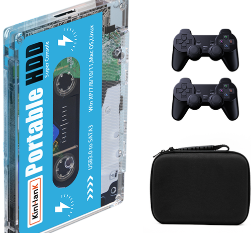 Load image into Gallery viewer, Kinhand 500G HDD Portable External Hard Drive Disk 55000 Retro Games For PSP/SEGA SATURN/Wii Gaming Card for Computer Laptop
