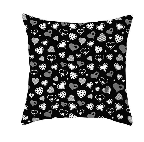 Load image into Gallery viewer, Black White Heart Cushion Cover Arrow I Love You Letters Happy Valentine Pillow Covers Gifts for Couples Valentine's Decoration
