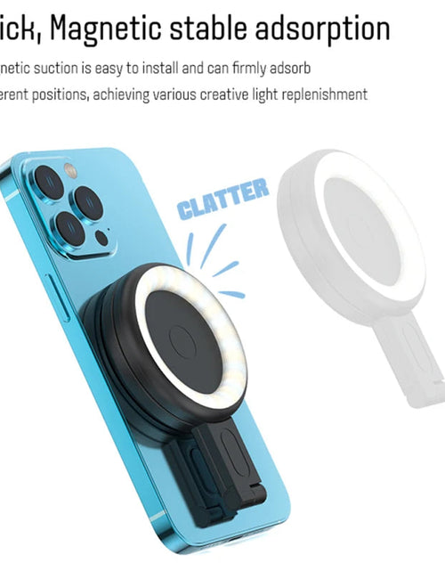 Load image into Gallery viewer, Magnetic LED Fill Light for Phone Selfie Light LED Video Light 2500K-9000K Dimmable Built-in Battery Replacement for iPhone Vlog
