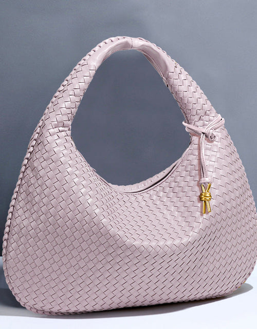 Load image into Gallery viewer, Crescent shaped women's bag hand woven hand-held dumpling bag fashionable single shoulder armpit bag
