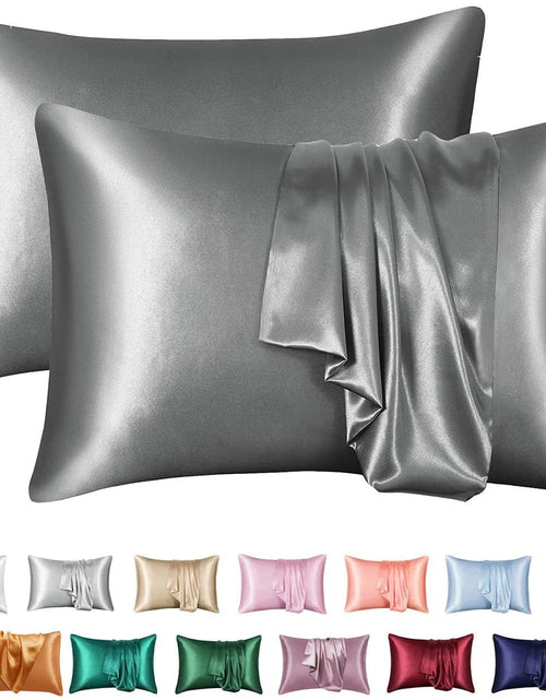 Load image into Gallery viewer, Simulation silk solid color polyester pillowcase envelope pillow pillow cases pillow pair multi-color
