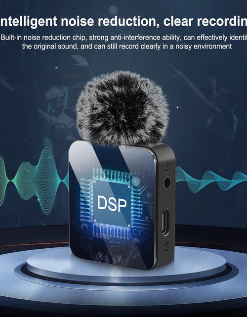 Load image into Gallery viewer, Wireless lavalier microphone mobile phone outdoor live recording noise reduction 1-to-2 wireless microphone

