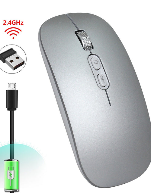 Load image into Gallery viewer, Rechargeable wireless mouse with 2.4G mute and one click return to desktop office mouse with built-in lithium battery

