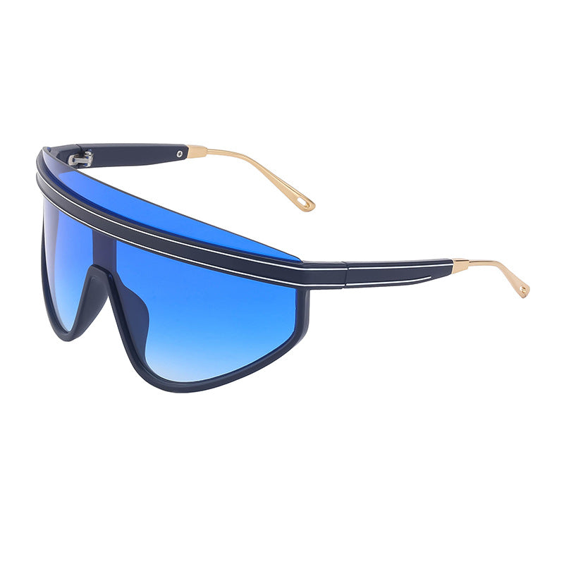 Personalized Large Frame One-Piece Lens Sunscreen Sunglasses For Women High Sense Windproof Ins Sunglasses