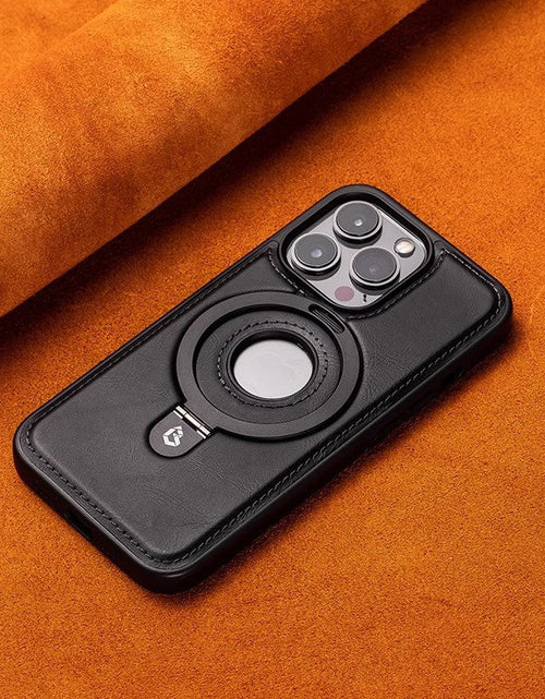 Load image into Gallery viewer, Suitable for Apple 16Promax phone case leather magnetic bracket iPhone 15 anti drop protective case

