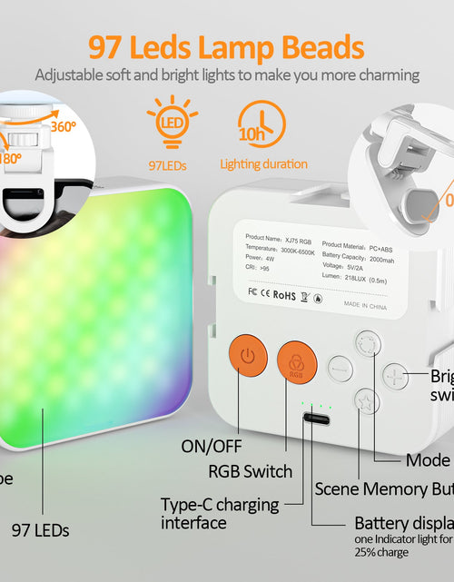 Load image into Gallery viewer, Camera pocket light atmosphere mini RGB mobile phone fill light live VLOG video conference photography light
