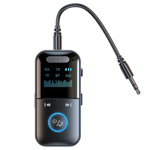 Load image into Gallery viewer, Bluetooth 5.4 Receiver Transmitter 3.5mm AUX Audio Receiver Support TF Card Wireless Audio Adapter With Mic LED Digital Display
