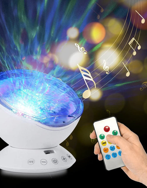 Load image into Gallery viewer, Ocean Wave Projector Light Led Night Lamp Music Player Remote Control USB Starry Projection Living Bedroom Party Decor Gifts
