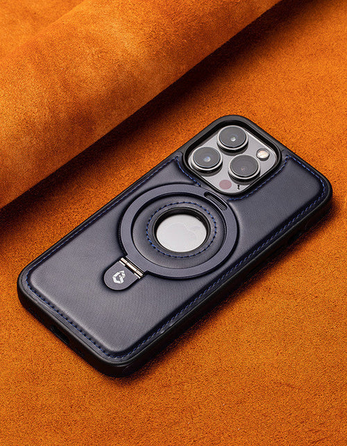 Load image into Gallery viewer, Suitable for Apple 16Promax phone case leather magnetic bracket iPhone 15 anti drop protective case
