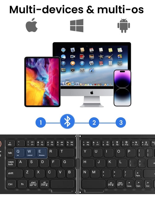 Load image into Gallery viewer, Ultra slim folding portable charging dual-mode Bluetooth keyboard with one click connection
