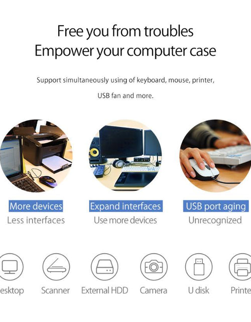 Load image into Gallery viewer, ORICO PCI-E PCI E Express Riser Card USB3.0 HUB 4 USB Ports Gigabit Ethernet Adapter with 15Pin Power Supply PCI-E Extender Card

