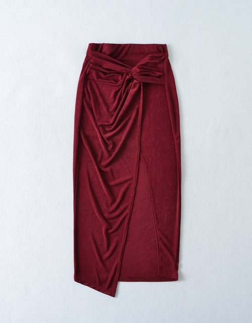 Load image into Gallery viewer, High waisted leg revealing split skirt long skirt
