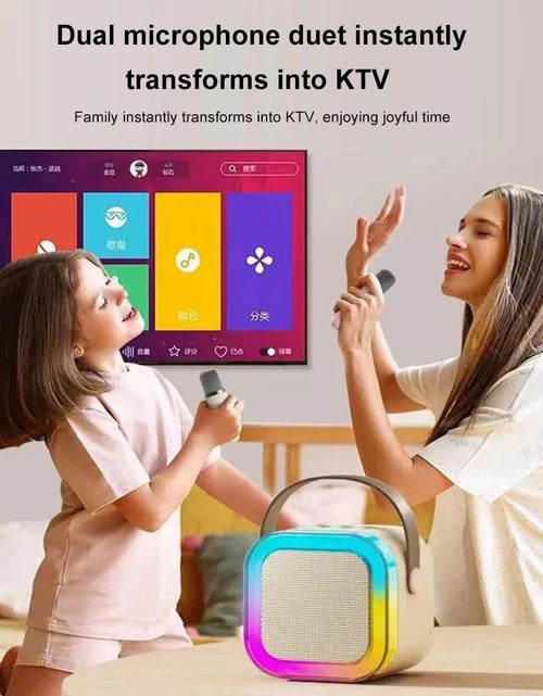 Load image into Gallery viewer, K12 Wireless Microphone Karaoke Machine Bluetooth Speaker KTV HIFI Stereo Sound RGB Colorful LED Lights For Outdoor Home Party
