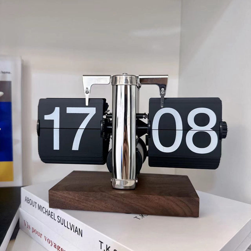 Retro flip digital clock, battery - powered mechanical clock for home & office decor