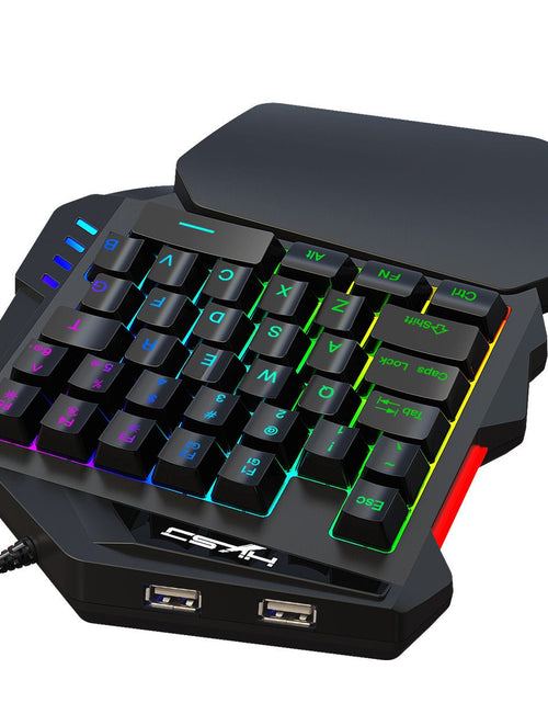 Load image into Gallery viewer, V500 gaming one handed keyboard RGB illuminated keyboard built-in converter supports PS3 and PS4 gaming consoles
