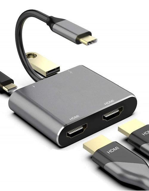 Load image into Gallery viewer, Type-C hub to dual HDMI PD USB3.0 hub for mobile phones, laptops, and multi port docking stations
