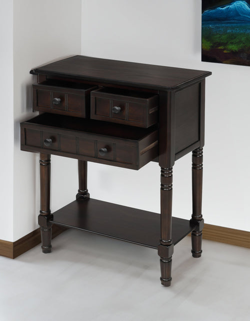 Load image into Gallery viewer, TREXM Narrow Console Desk, Ultra Thin Sofa Table with Three Storage Drawers and Living Room Bottom Shelves (Espresso)
