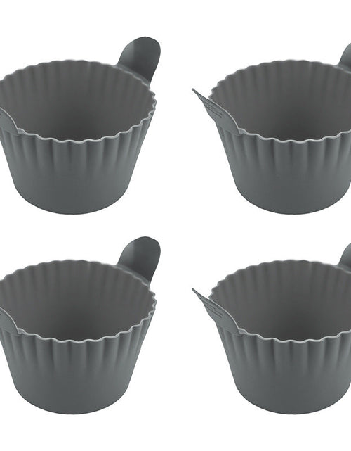Load image into Gallery viewer, 4-6 reusable silicone air fryer liners &amp; baking cups – non-stick kitchen tools for eggs, cakes, meatballs.
