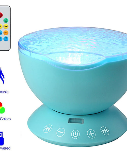 Load image into Gallery viewer, Ocean Wave Projector Light Led Night Lamp Music Player Remote Control USB Starry Projection Living Bedroom Party Decor Gifts

