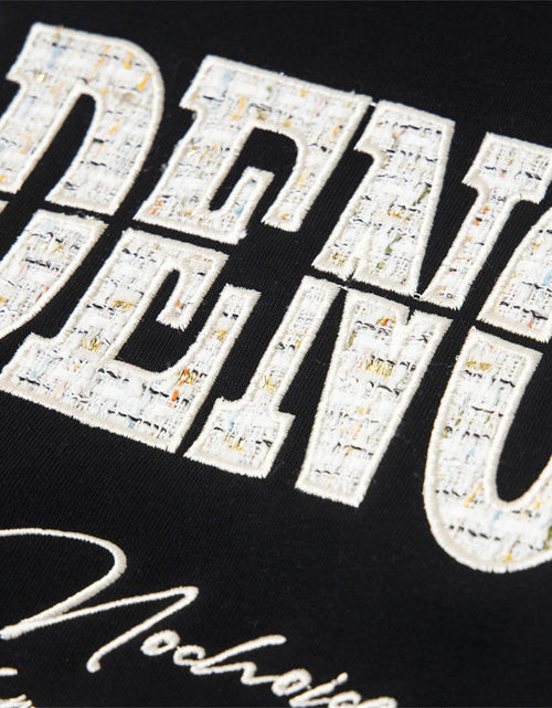 Load image into Gallery viewer, Alphabet patch embroidered hooded sweatshirt
