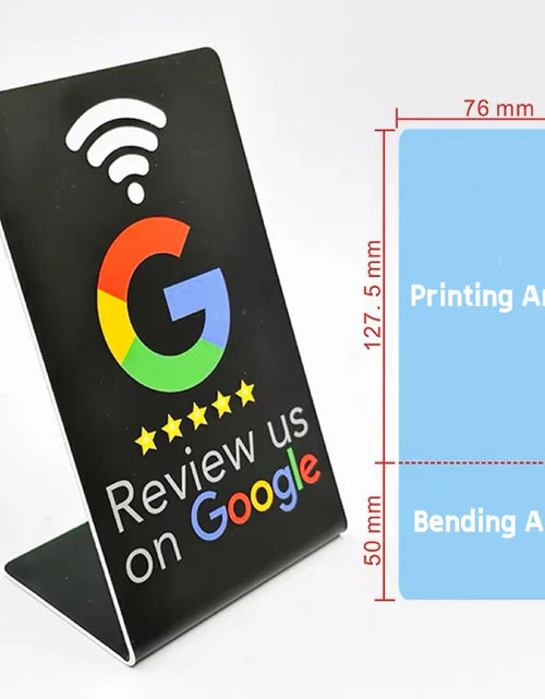 Load image into Gallery viewer, Google comment card NFC standing card NTAG213URL written into Apple Android phone touch NFC review card
