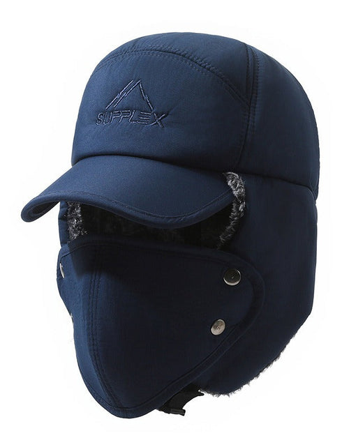 Load image into Gallery viewer, Middle aged and elderly cotton hats, outdoor ear protection cycling hats, cold proof skiing hats with fleece insulation
