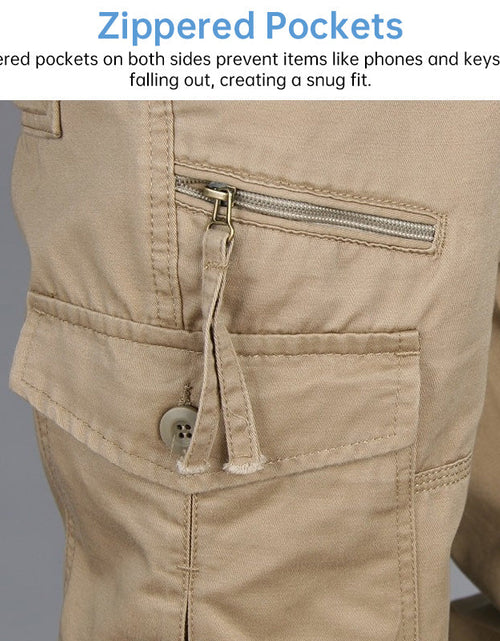 Load image into Gallery viewer, Men's Cotton Cargo Overalls for Camping &amp; Hiking - Straight-Leg, Multi-Pocket Baggy Trousers
