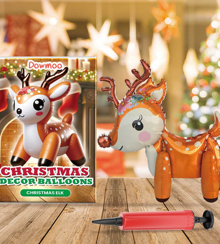 Christmas Balloons Balloon Standing Santa Claus Reindeer Christmas Tree Event Atmosphere Arrangement