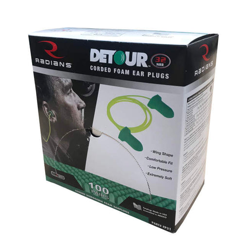 Load image into Gallery viewer, Detour Winged Corded Foam Earplug - 100/pair
