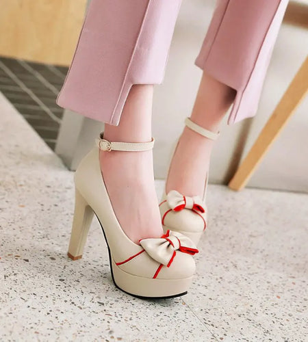 New Women's Waterproof Chunky Heels with Strap