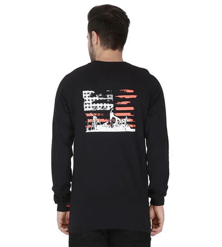 Forge Fr Men's Ripped Framework Black Long Sleeve T-shirt
