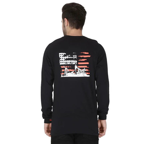 Load image into Gallery viewer, Forge Fr Men's Ripped Framework Black Long Sleeve T-shirt
