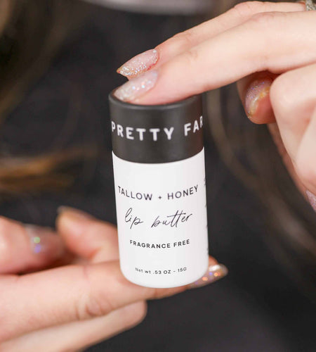 Fragrance Free Tallow + Honey Lip Butter in Eco-Friendly Travel Tubes