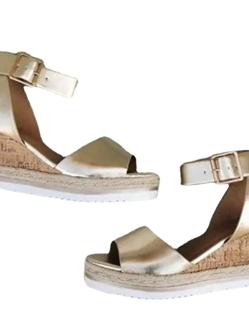 Load image into Gallery viewer, Summer Casual Korean Style Wedge Peep-Toe Heels
